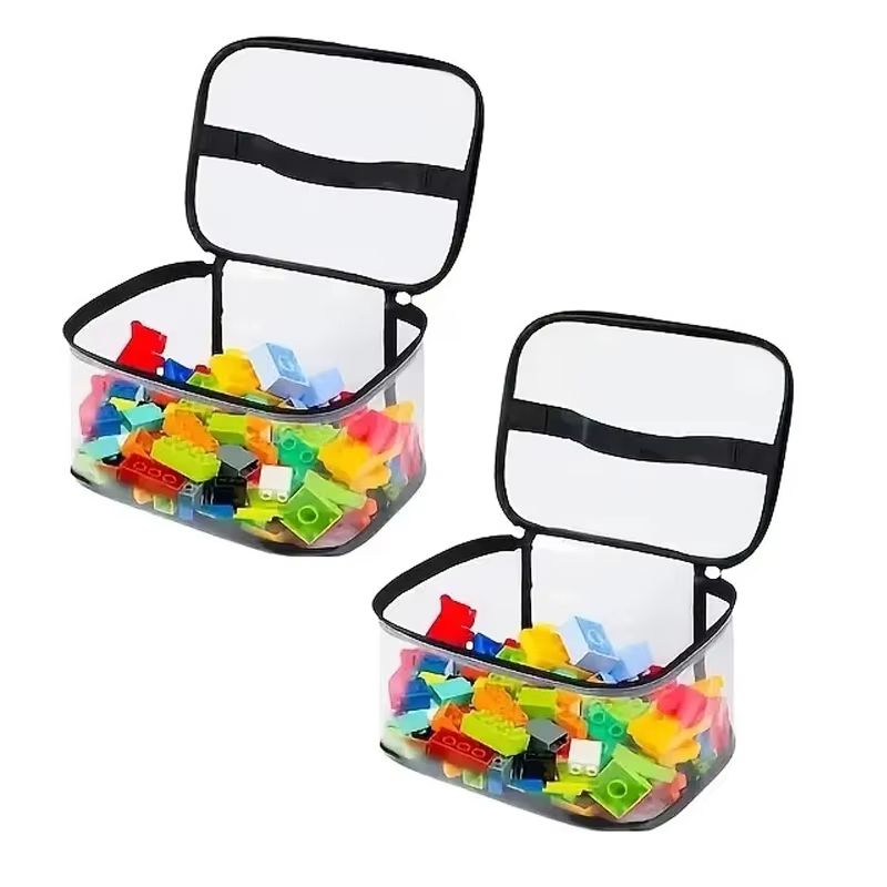 Transparent Mesh Zipper Toy Storage Bag Large Capacity Organizer For Blocks And Puzzles 7