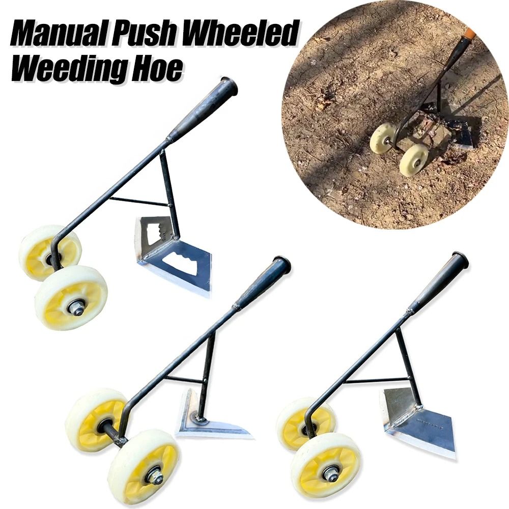 Manual Push Wheel Hoe for Efficient Weeding and Soil Cultivation