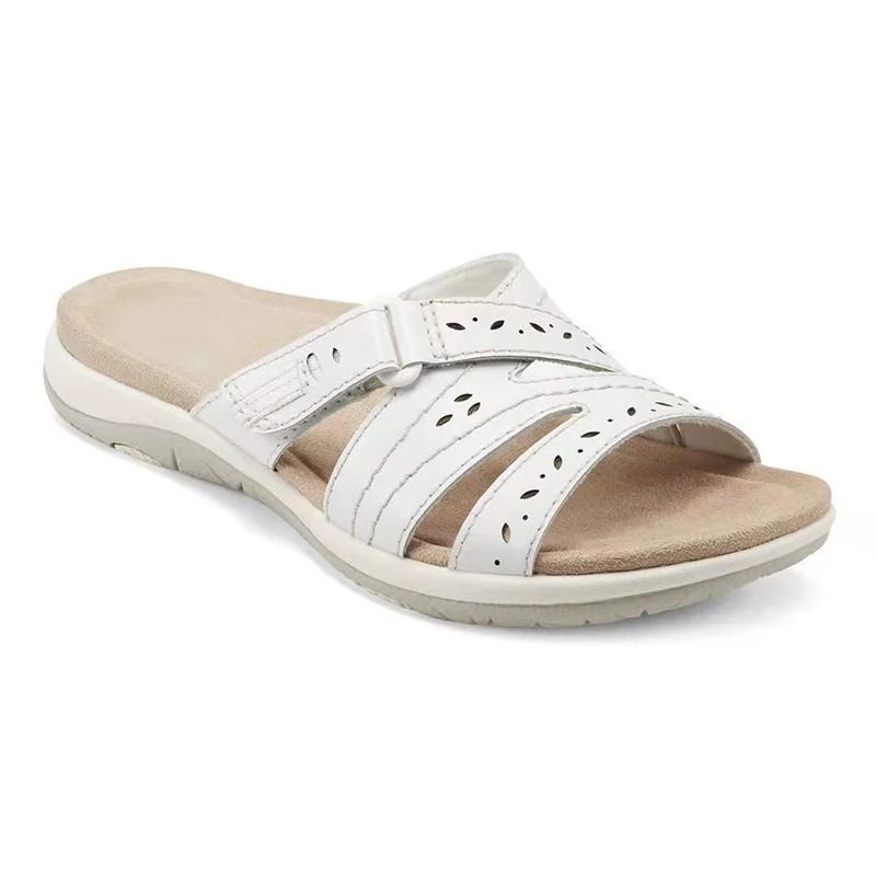 Women Orthopedic Flat Sandals HookandLoop Round Toe Comfy Summer Sandals 8