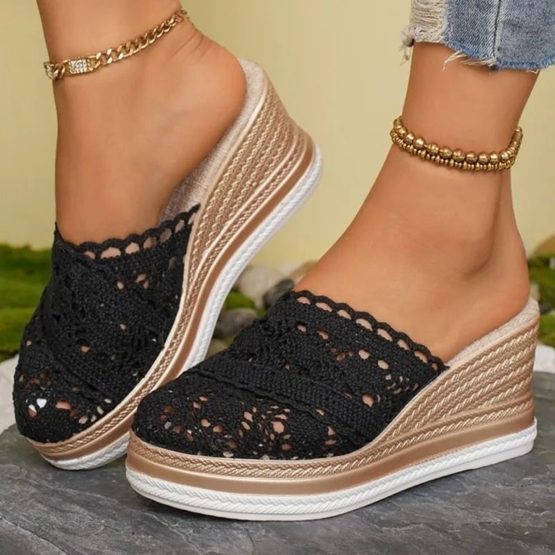 Summer Fashion Wedge Sandals for Women with Breathable Design and Soft High Heel Comfort