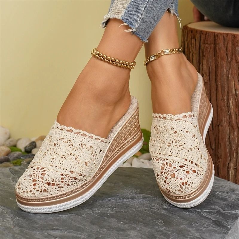 Summer Fashion Wedge Sandals For Women With Breathable Design And Soft High Heel Comfort 4