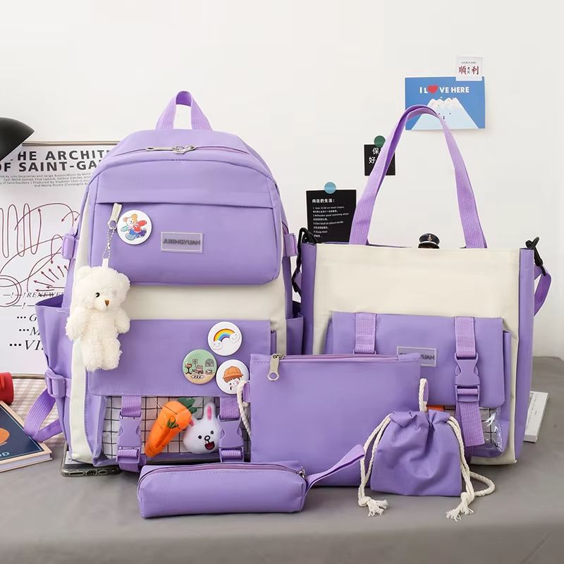 Large Capacity School Backpack Set Multi Compartment Bag For Students 8