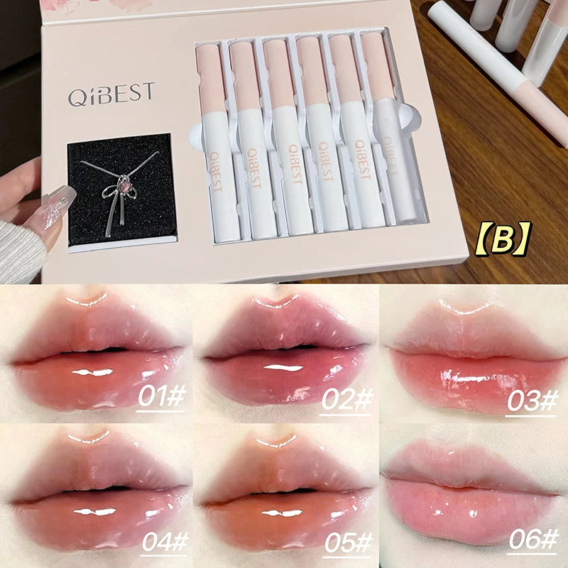 Lip Makeup Kits, Matte Velvet Liquid Lipstick Lasting, Lip Glaze Sets, Moisturizing Lip Balm Oil Necklace Gift