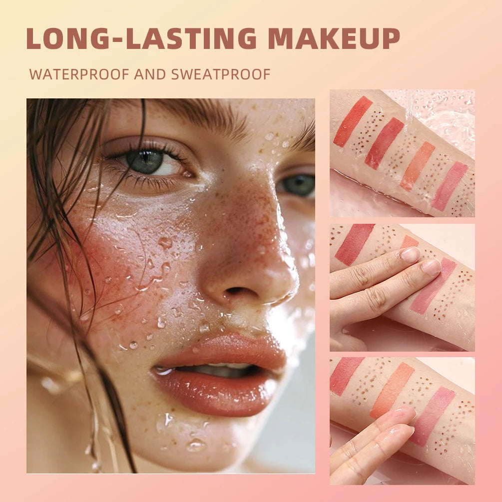 Double Ended Freckles Stamp Pen, Liquid Blush, Waterproof Lasting 2 in 1 Multiuse Stick, Natural Makeup Blusher