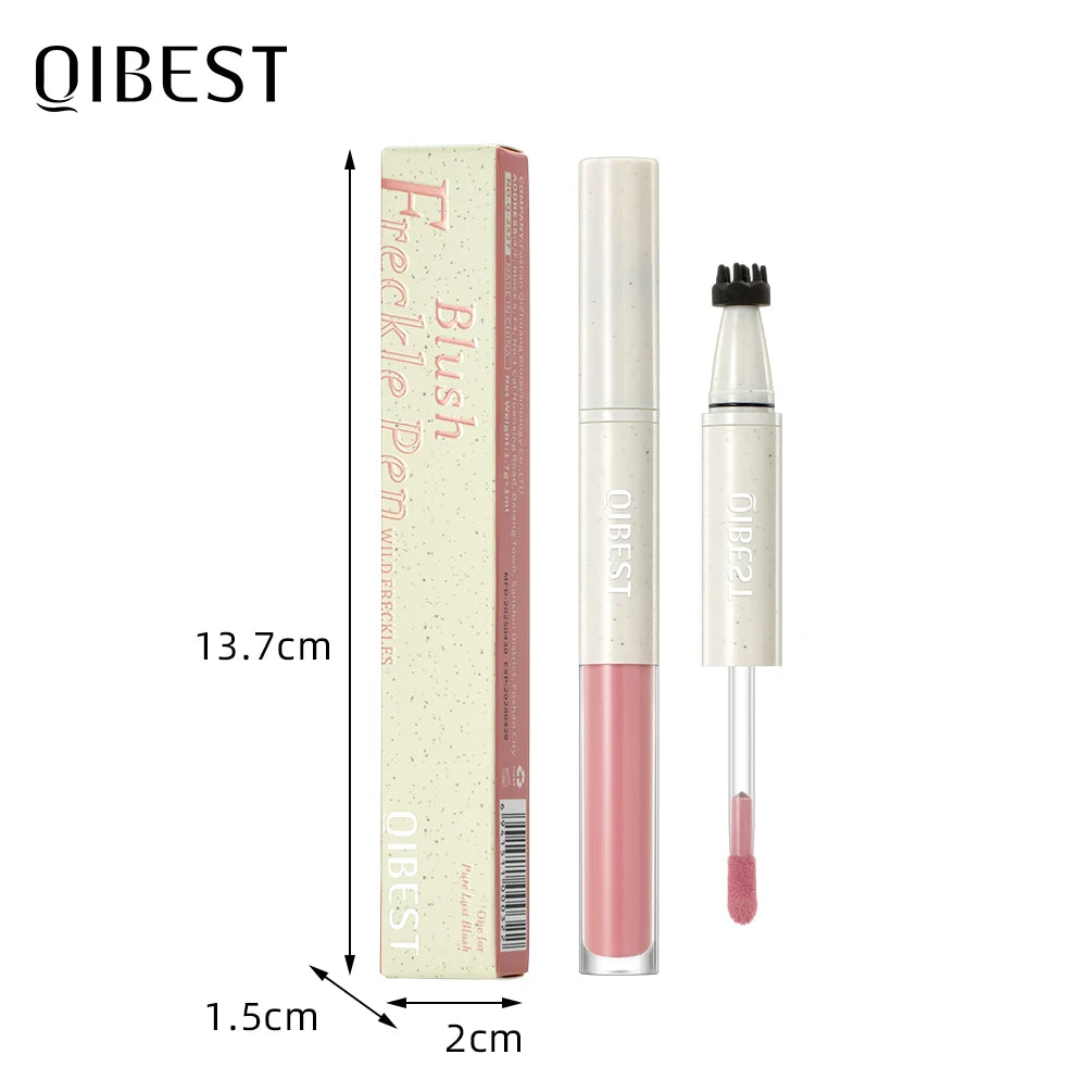 Double Ended Freckles Stamp Pen, Liquid Blush, Waterproof Lasting 2 in 1 Multiuse Stick, Natural Makeup Blusher