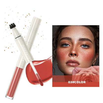 Double Ended Freckles Stamp Pen, Liquid Blush, Waterproof Lasting 2 in 1 Multiuse Stick, Natural Makeup Blusher
