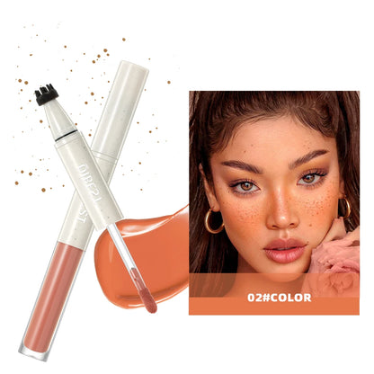 Double Ended Freckles Stamp Pen, Liquid Blush, Waterproof Lasting 2 in 1 Multiuse Stick, Natural Makeup Blusher