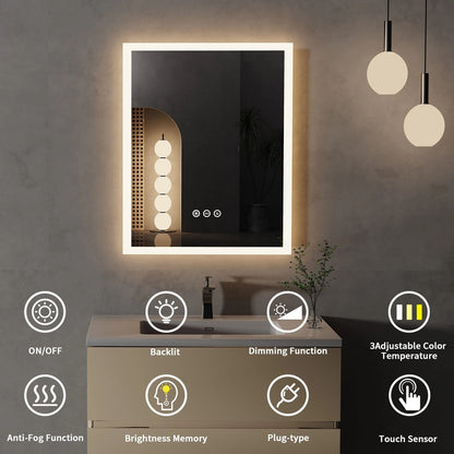 LED Lighted Vanity Mirror With AntiFog And Smart Touch 2