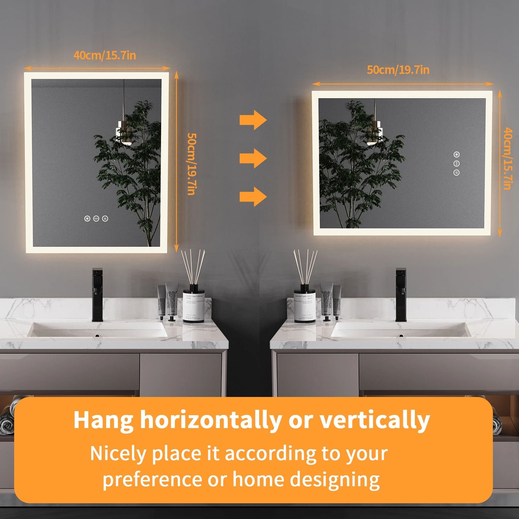 LED Lighted Vanity Mirror With AntiFog And Smart Touch 3