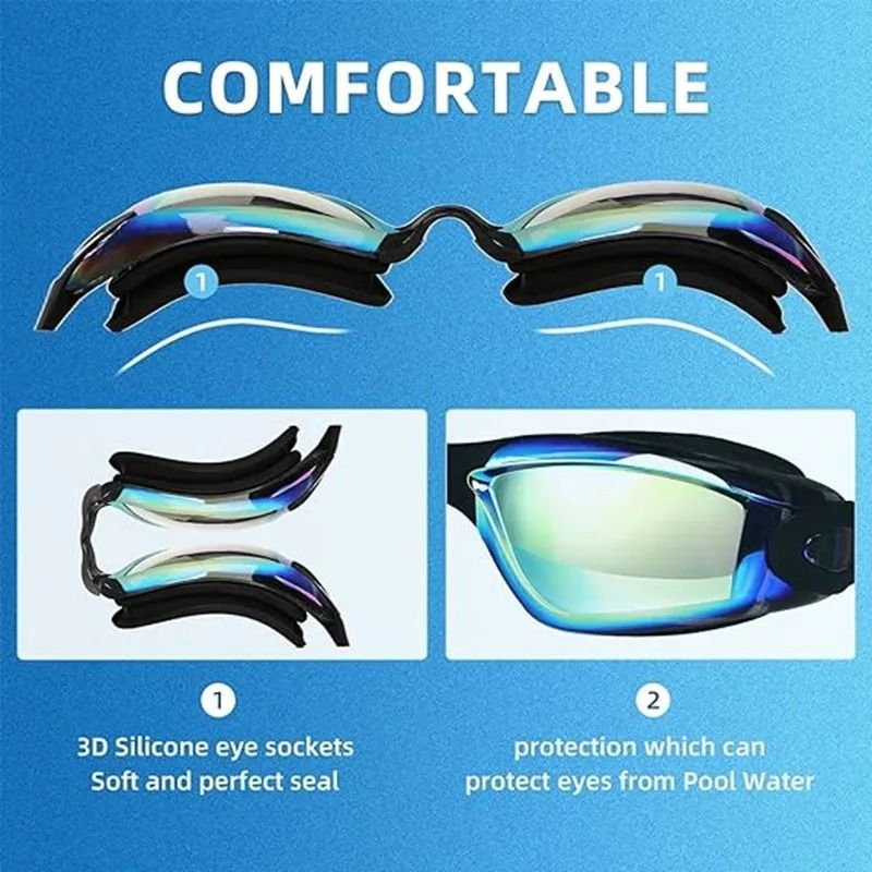 Anti Fog Swim Goggles And Earplugs Set 2