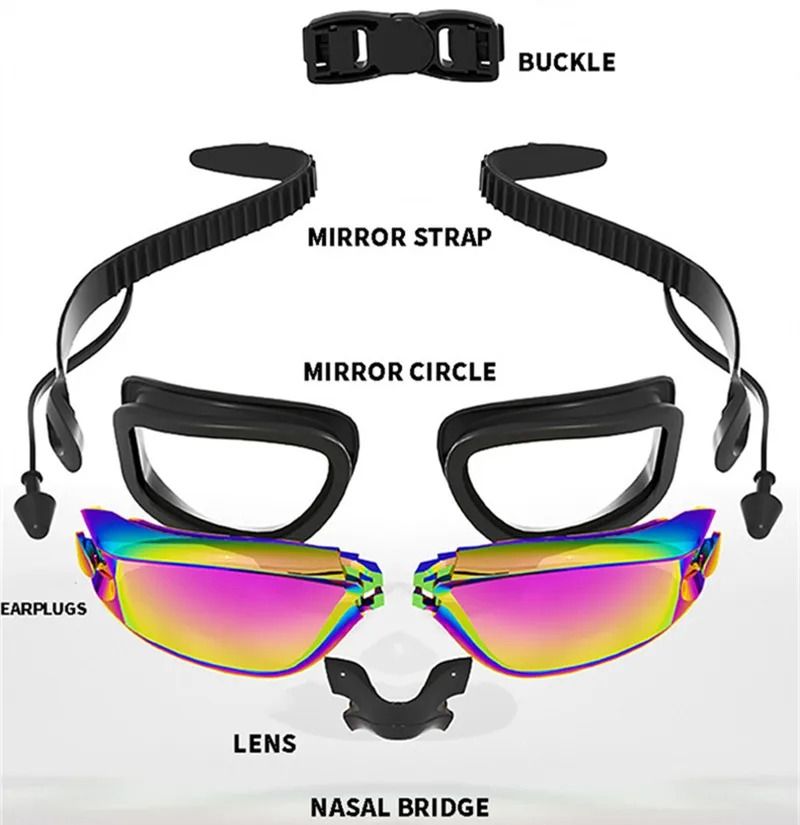 Anti Fog Swim Goggles And Earplugs Set 4