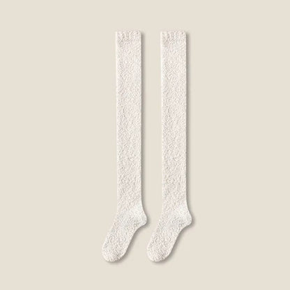 Winter Warm Coral Fleece Over Knee High Socks For Women 10