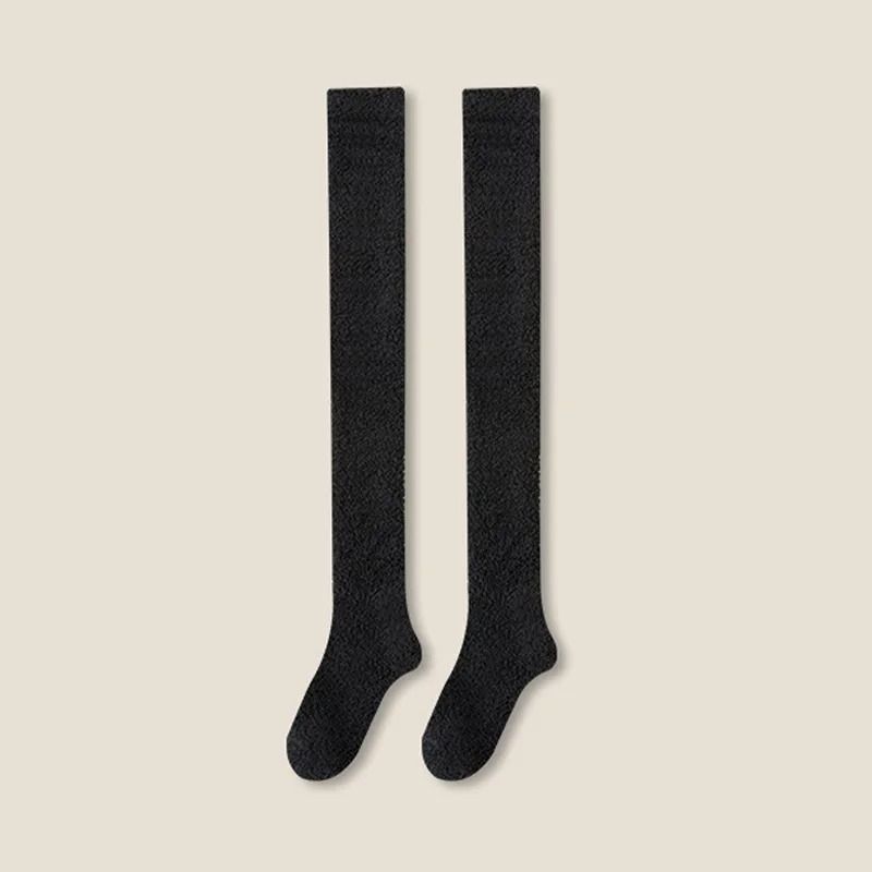 Winter Warm Coral Fleece Over Knee High Socks For Women 7