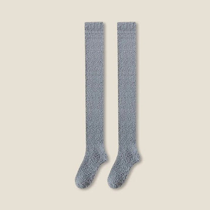 Winter Warm Coral Fleece Over Knee High Socks For Women 8