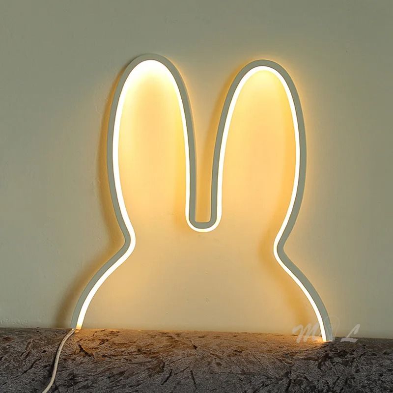 Rabbit LED Night Light Cute USB Desk Lamp For Kids Room And Home Decor 3