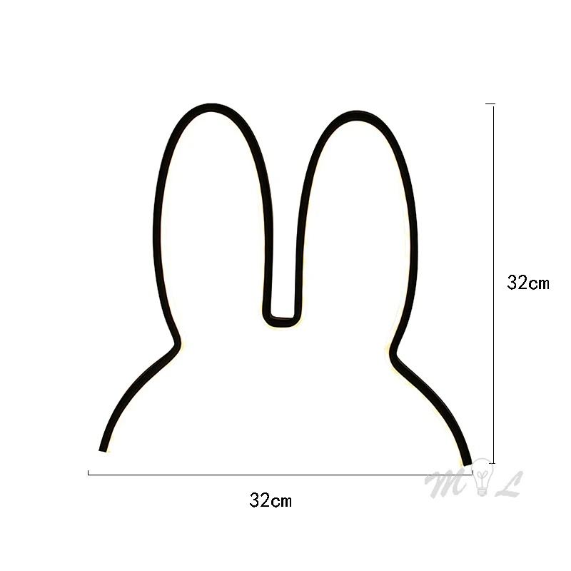 Rabbit LED Night Light Cute USB Desk Lamp For Kids Room And Home Decor 5