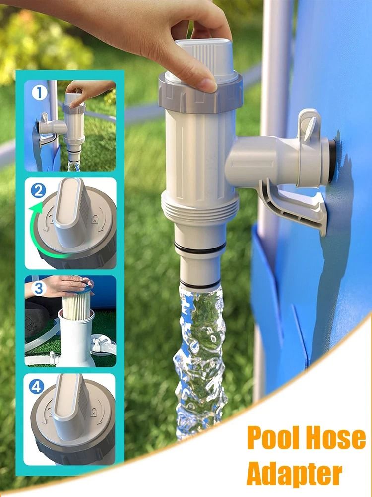 Durable PVC Pool Filter Pump Adapter With 32mm On Off Plunger Valve Leak Proof Replacement For Outd 1