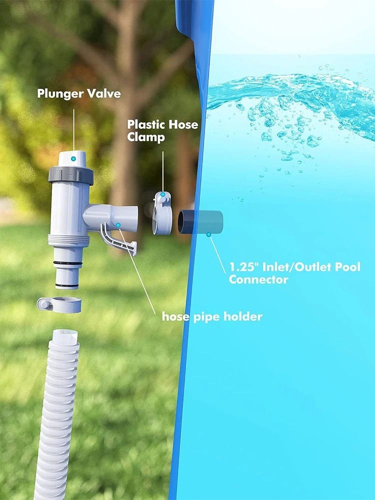 Durable PVC Pool Filter Pump Adapter With 32mm On Off Plunger Valve Leak Proof Replacement For Outd 2