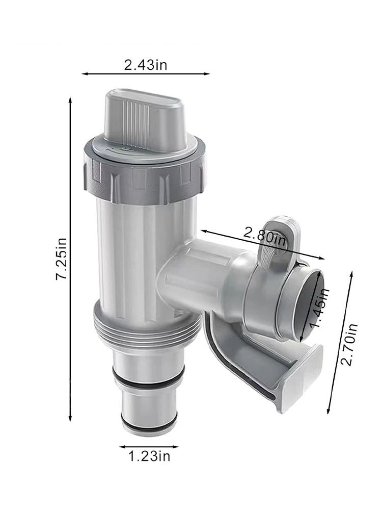 Durable PVC Pool Filter Pump Adapter With 32mm On Off Plunger Valve Leak Proof Replacement For Outd 6