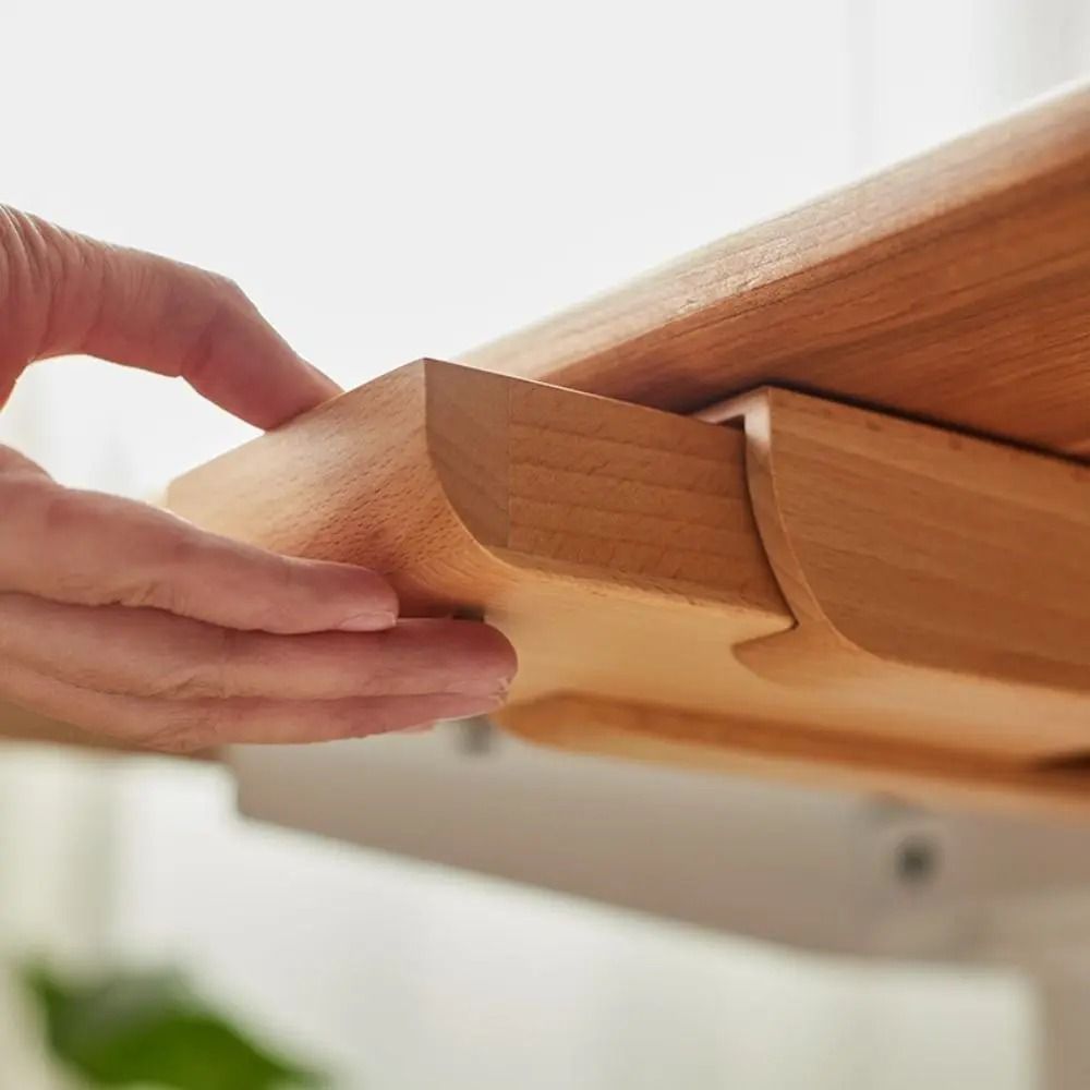 Under Desk Adhesive Wooden Storage Drawer Home Organization Stationery Container 2