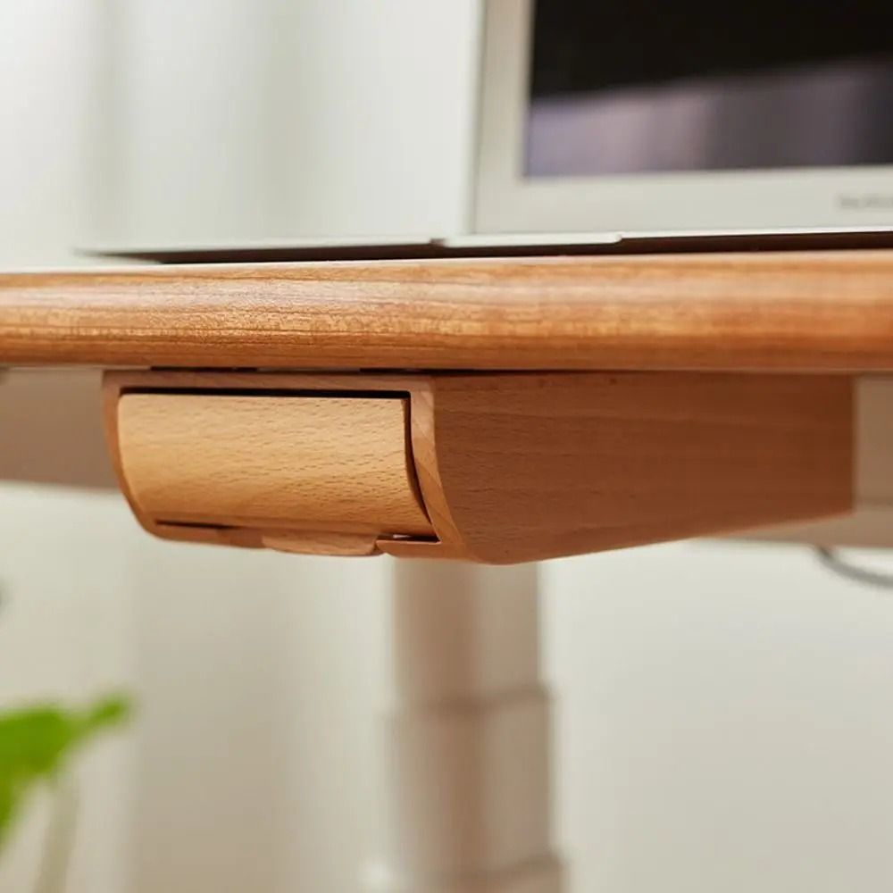 Under Desk Adhesive Wooden Storage Drawer Home Organization Stationery Container 3
