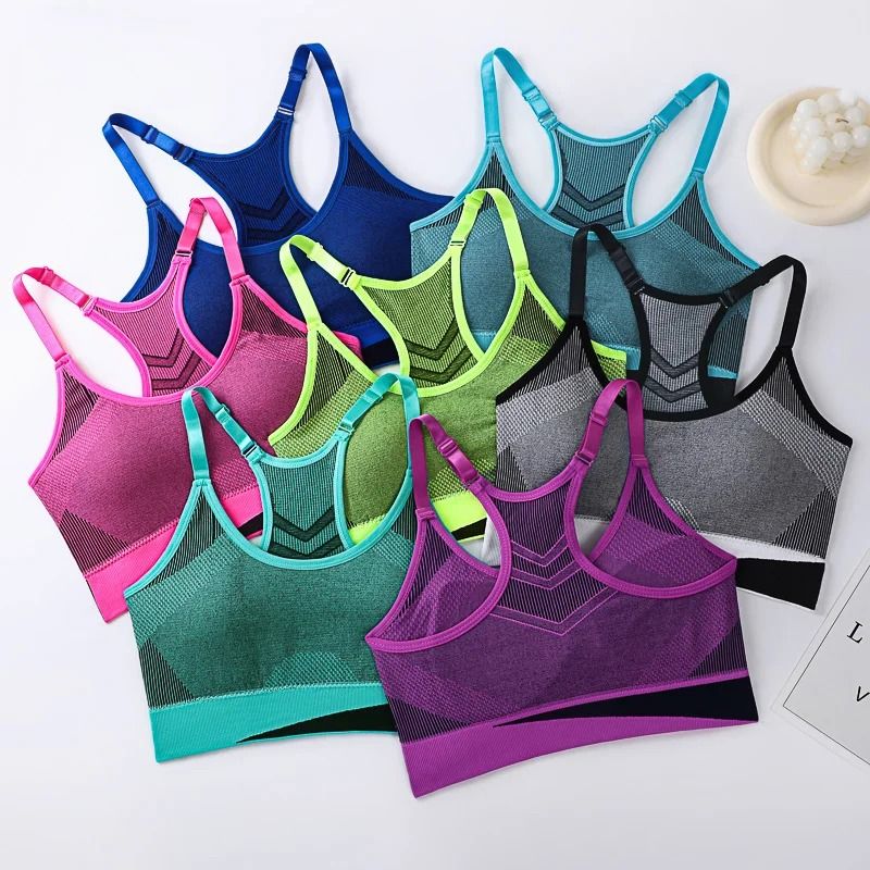 Women Breathable Mesh Shockproof Seamless Sports Bra with Double Layer Padding