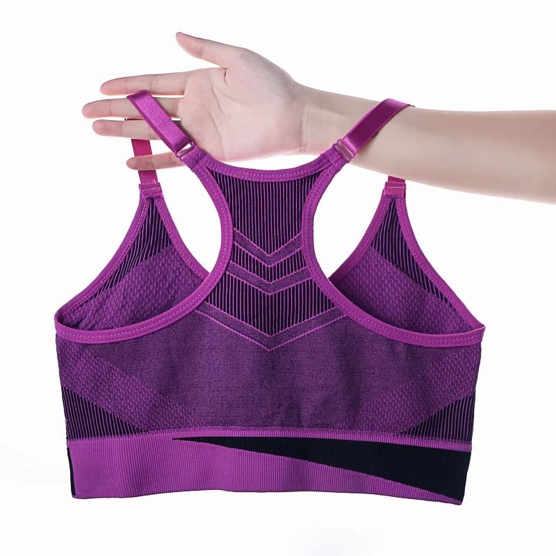 Women Breathable Mesh Shockproof Seamless Sports Bra With Double Layer Padding 1