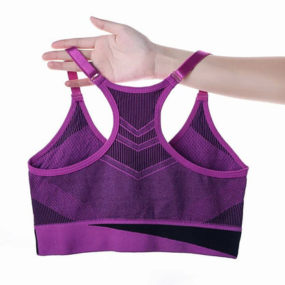 Women Breathable Mesh Shockproof Seamless Sports Bra With Double Layer Padding 1