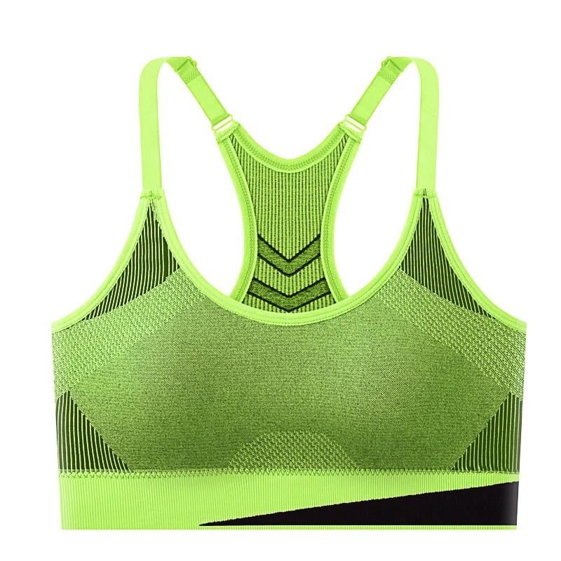 Women Breathable Mesh Shockproof Seamless Sports Bra With Double Layer Padding 10