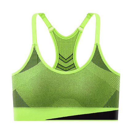 Women Breathable Mesh Shockproof Seamless Sports Bra With Double Layer Padding 10