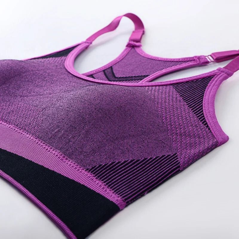 Women Breathable Mesh Shockproof Seamless Sports Bra With Double Layer Padding 3