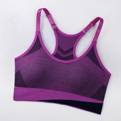 Women Breathable Mesh Shockproof Seamless Sports Bra With Double Layer Padding 4
