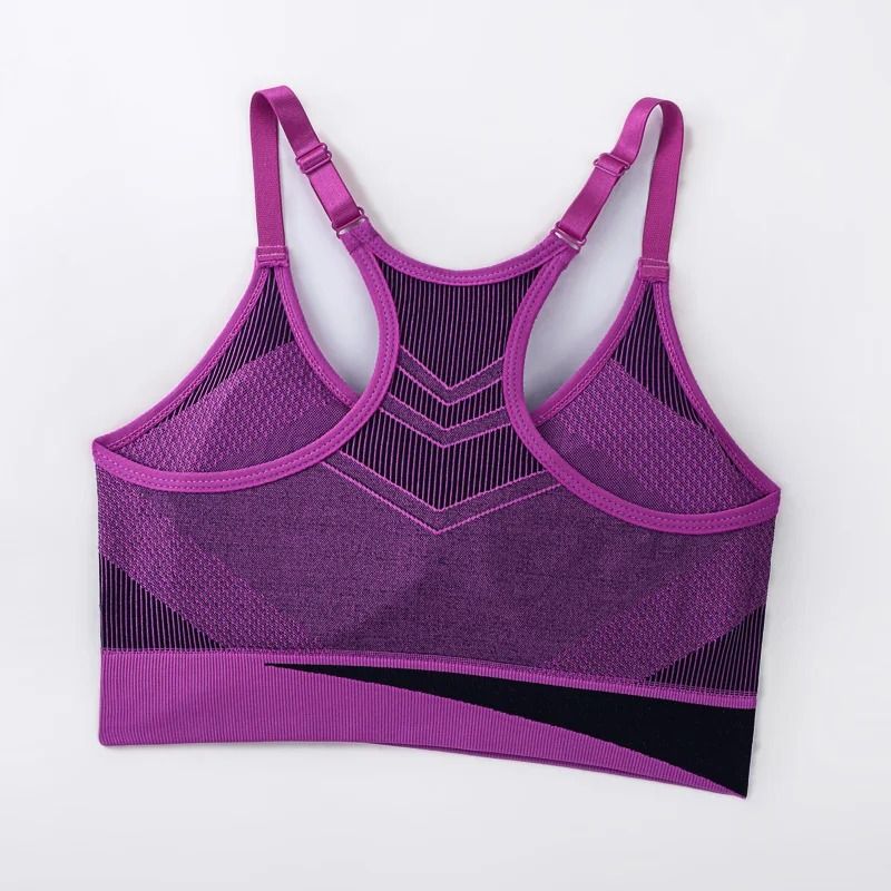 Women Breathable Mesh Shockproof Seamless Sports Bra With Double Layer Padding 5