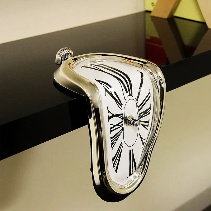 Surreal Melting Distorted Wall Clock In Salvador Dali Style For Home And Garden Decor 11