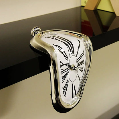 Surreal Melting Distorted Wall Clock In Salvador Dali Style For Home And Garden Decor 1