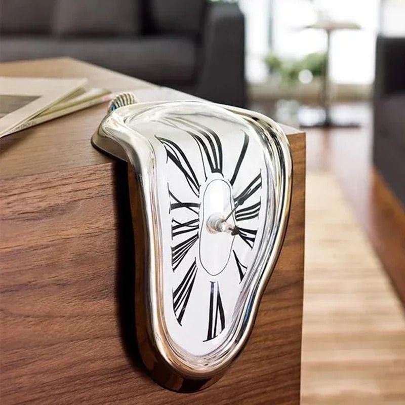 Surreal Melting Distorted Wall Clock In Salvador Dali Style For Home And Garden Decor 3