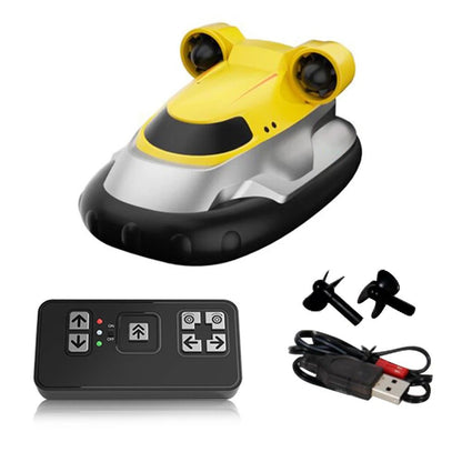 Mini RC Boat With LED Lights High Speed Electric Hovercraft Toy For Kids 6