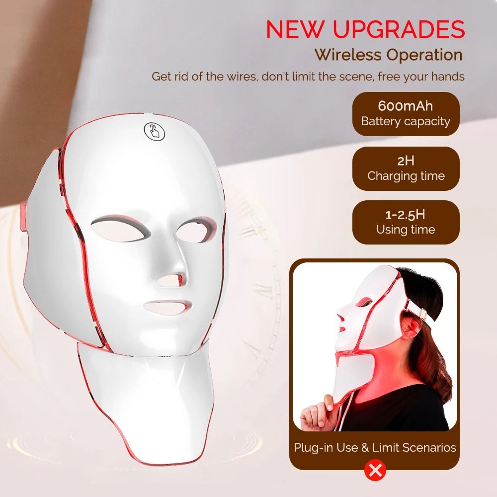 LED Facial And Neck Light Therapy Mask For Skin Rejuvenation 3