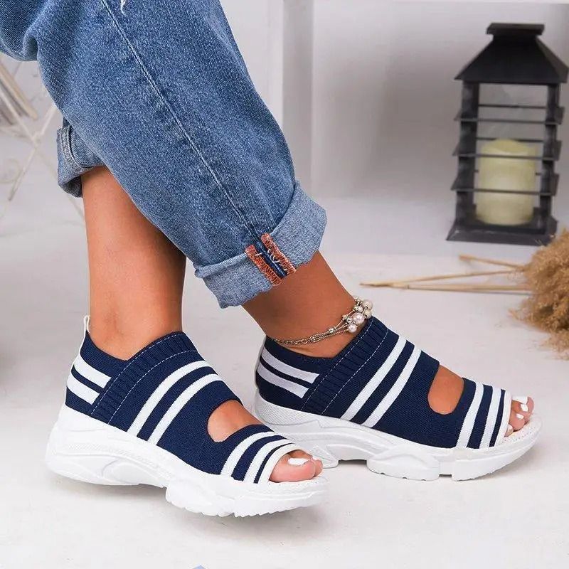 Casual Platform Peep Toe Knitted Sandals