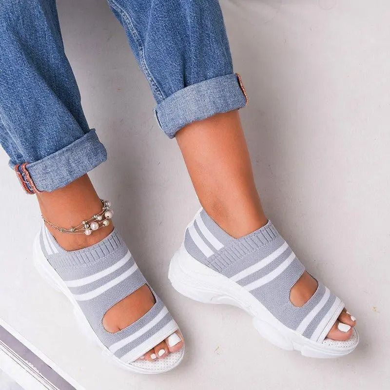 Casual Platform Peep Toe Knitted Sandals 5