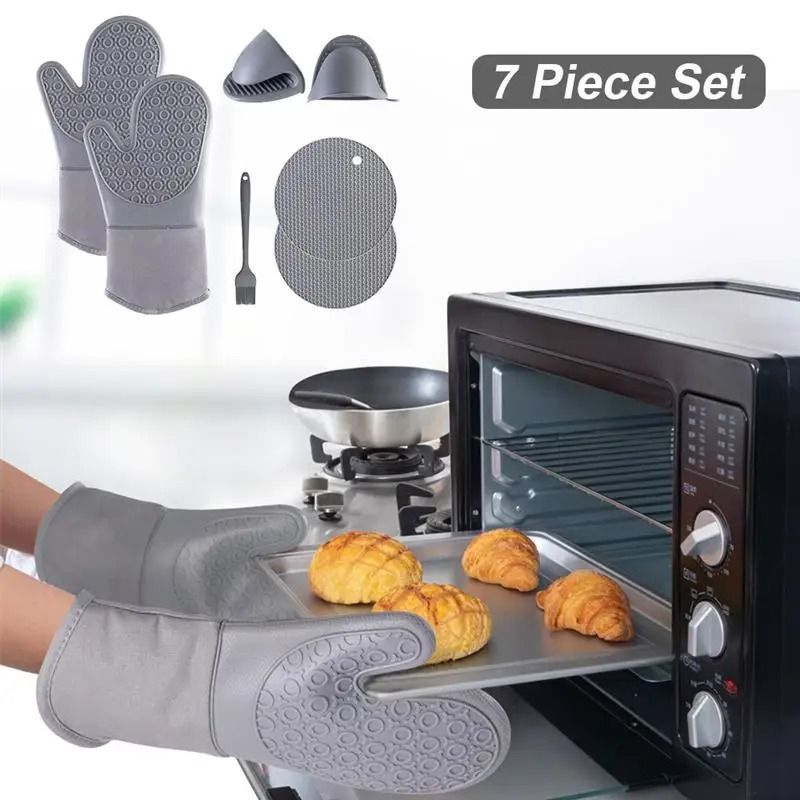 Silicone Heat Safety Gloves And Kitchen Accessories Toolkit 1