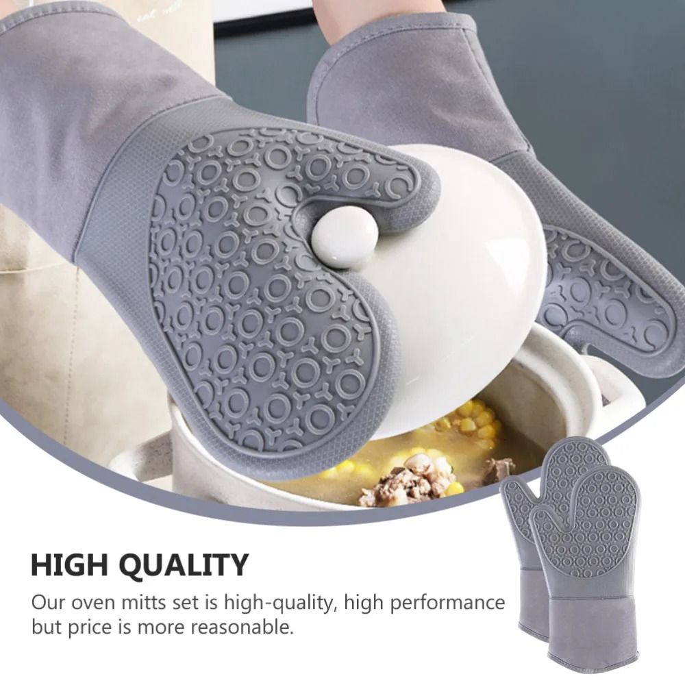 Silicone Heat Safety Gloves And Kitchen Accessories Toolkit 2