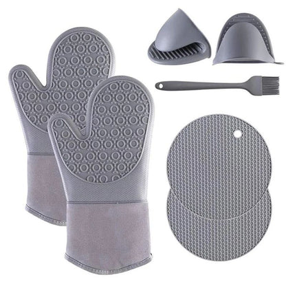Silicone Heat Safety Gloves And Kitchen Accessories Toolkit 6