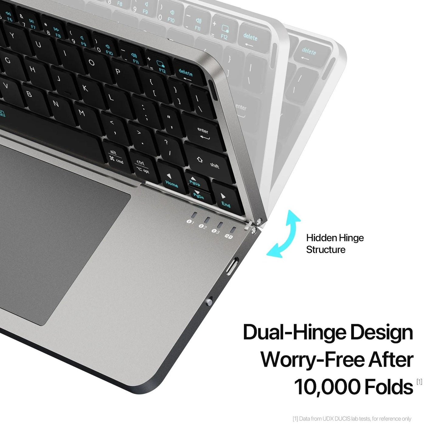 Foldable Bluetooth Keyboard With Touchpad And Stand 3