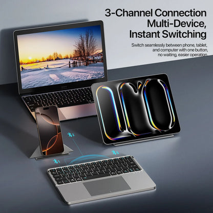 Foldable Bluetooth Keyboard with Touchpad and Stand
