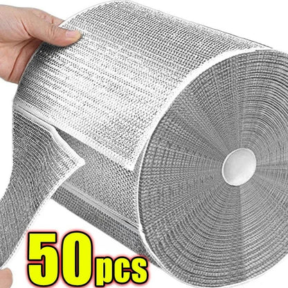 Double Sided Metal Steel Wire Dishcloth for Kitchen Cleaning Pots Pans and Dishes