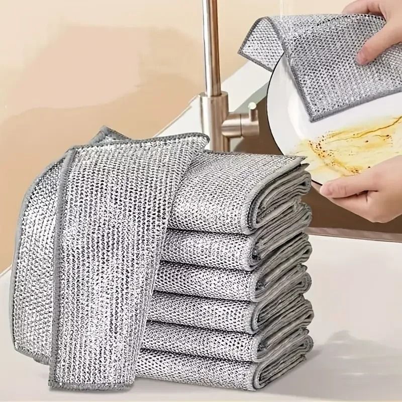 Double Sided Metal Steel Wire Dishcloth For Kitchen Cleaning Pots Pans And Dishes 4