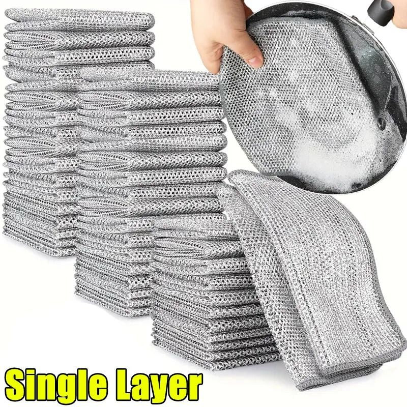 Double Sided Metal Steel Wire Dishcloth For Kitchen Cleaning Pots Pans And Dishes 6