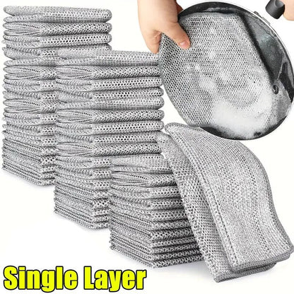 Double Sided Metal Steel Wire Dishcloth For Kitchen Cleaning Pots Pans And Dishes 6