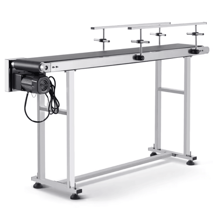Heavy Duty Motorized PVC Belt Conveyor Double Guardrail
